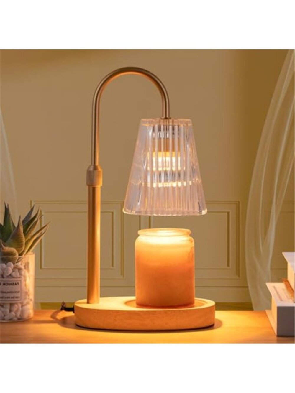 Candle Warmer Lamp Electric Wax Melt Timer Adjustable Height Home Decor Light